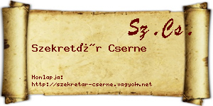 Szekretár Cserne névjegykártya